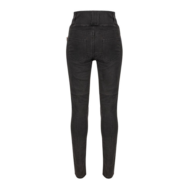 MotoGirl''s motorcycle jeggings are cool; sporty and feminine! The leggings are made up of 2 layers; the inner layer is made of DupontT Kevlarr; the outer layer is made of woven Polyster; for a comfortable stretch fit. The Moto Girl leggings are high waisted with sturdy belt loops; CE approved Level 2 knee protection; CE approved Level 2 hip pads available as an optional accessory; have 2 front pockets; 2 back pockets and a tough; stretch and abrasion resistant Polyester outer layer. Slim fit; if you have w