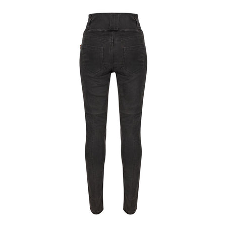 MotoGirl''s motorcycle jeggings are cool; sporty and feminine! The leggings are made up of 2 layers; the inner layer is made of DupontT Kevlarr; the outer layer is made of woven Polyster; for a comfortable stretch fit. The Moto Girl leggings are high waisted with sturdy belt loops; CE approved Level 2 knee protection; CE approved Level 2 hip pads available as an optional accessory; have 2 front pockets; 2 back pockets and a tough; stretch and abrasion resistant Polyester outer layer. Slim fit; if you have w