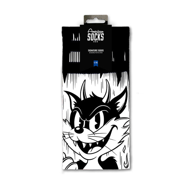 American Socks Evil Cat Signature socks white
