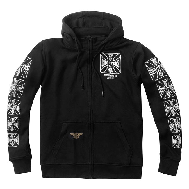 The Dominator Hoody from West Coast Choppers isn't just streetwear; it's a statement. Made from heavyweight cotton blend; this hoody is warm; tough; and ready to roll wherever the road takes you. Fully embroidered OG Cross logos blaze across the chest; back; and sleeves; no shortcuts; no compromises. This is next-level chopper gear for those who live fast; ride hard; and don't do subtle. From the streets to the garage; the Dominator has your back; literally.