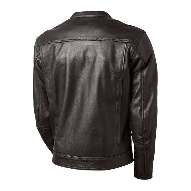 The RSD Paramount jacket of the Seventy4 collection pays homage to classic biker vibes; western styled chest pockets with zipper vents and a clean front storm placket with hidden snaps. The jacket is made of 100% full grain buffalo leather; CE EN 17092:2020-AA Certified; equipped with CE level 1 armour and has a back protector pocket. The Paramount jacket includes features that allow the rider to adjust depending on weather conditions. The Big Bore front vent that allows the rider to maximize airflow in war