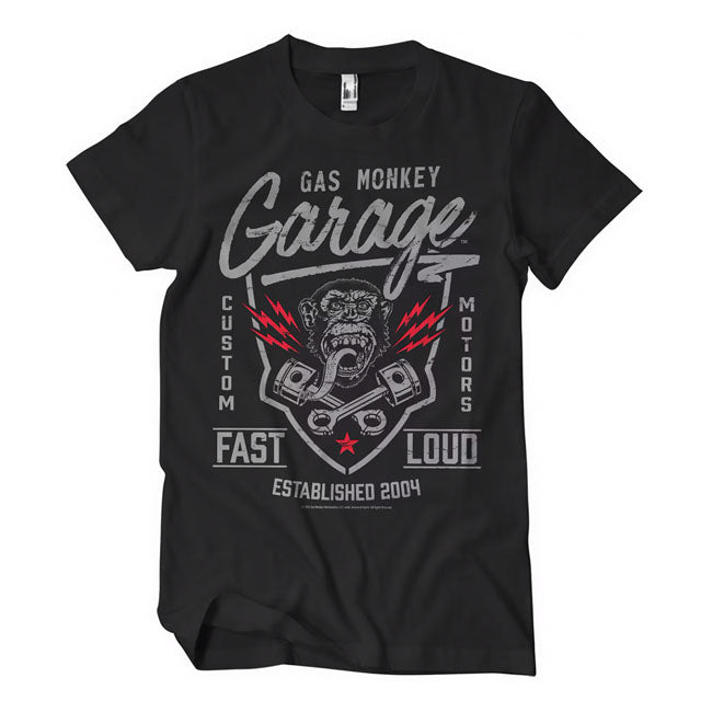 Gas Monkey Garage! Choose your favorite t-shirt; hoodie; tanktop; long sleeve or cap from the legendary Dallas-based garage founded by Richard Rawlings and made famous by their tv show. Blending craftsmanship; rock 'n' roll energy; and Texas grit; Gas Monkey Garage has become a symbol of automotive passion and bold designs. Also their apparel have bold designs; every piece; from rugged t-shirts to stylish hoodies are made from 100% cotton have a nice print on the back or front. Wear the legend. Embrace the 