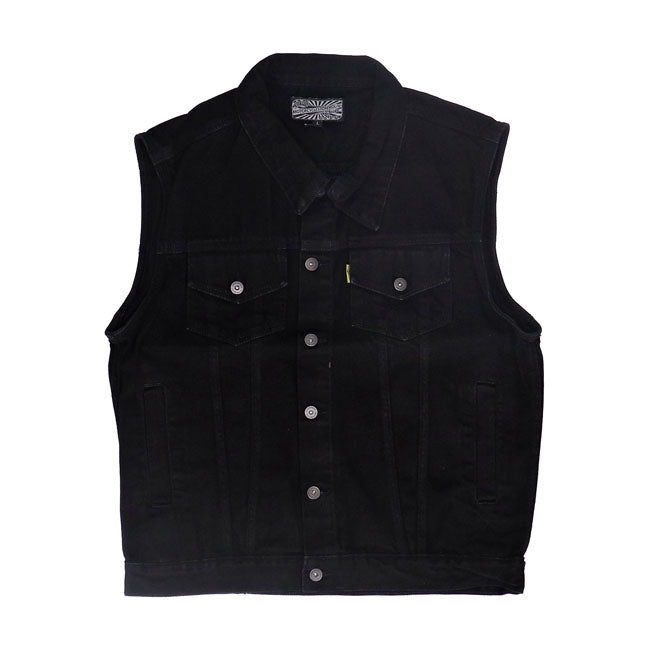 MCS Denim Vest Zwart 100% Katoen Met 2 Borstzakken