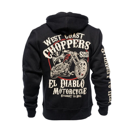 Are you looking for some nice hoodies of WCC then check our collection. These premium WCC hoodies are cut in a perfect comfort fit. At the sleeves they have rib cuff ends. These hoodies have an elasticated waistband with a drawstring. The slit pockets at the front combine comfort with practical use. This El Diablo hoodie is one with a design printed on the back; embroidered cross at the chest and text on the right sleeve.