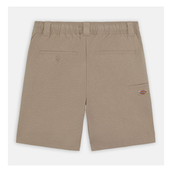 The Dickies Fincastle short is a core athletic piece with summer style. A relaxed fit cropped running short with front pockets; single back patch pocket; elasticated drawstring waist and iconic woven Dickies label. Made of lightweight sporty nylon; available this season in sandstone or black. A warm weather short with a vintage vibe.