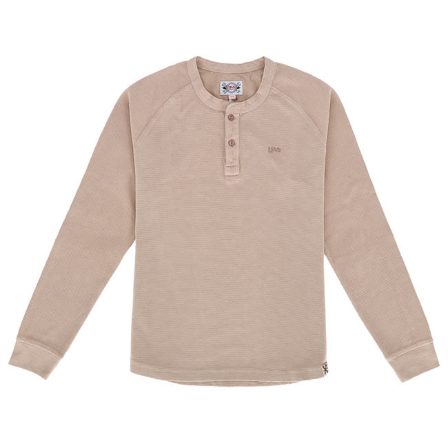 If you love the vintage look of the old-school motorcycle-club sweaters; you''ll love this 13 « Waffle shirt long sleeve. This shirt is made of 100% cotton and has a textured waffle knit that adds warmth and style. The round neck and the ribbed cuffs and hem give it a classic fit and feel. Available in three colorways.
