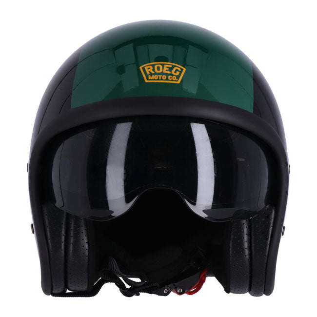 Roeg Sundown Helm Groen Zwart Met Inklapbaar Vizier