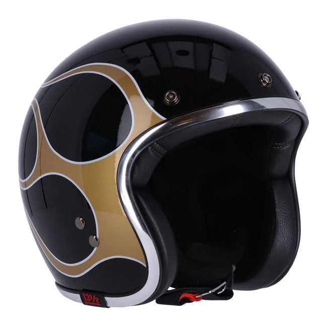 13 1/2 Skull Emmerhelm Vlammen Goud ECE 22.06 Fiberglas