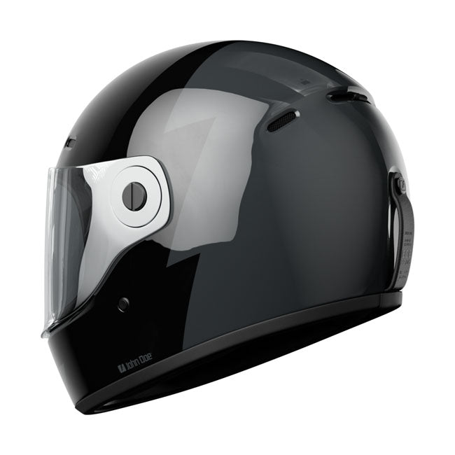 The John Doe JD/One Helmet gives you no end of possibilities for customization to match your look. The helmet comes in a retro 70s design without compromising on safety and comfort. Whether you're into speeding along the highways; planning an off-road adventure; or aiming for that old-school look; this helmet goes with every motorbiking style. The newly developed Multi-Lock system makes it easy to attach accessories such as a visor; sun peak; or blanking panel. This lets you customize your helmet exactly th