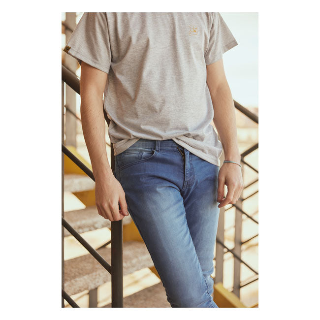 By City Route II Jeans Blauw Met Verstelbare Knieprotectoren CE EN17092 Level A Voor Motorritten