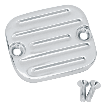 CHROME GROOVED MASTER CYLINDER COVER 1996 STYLE