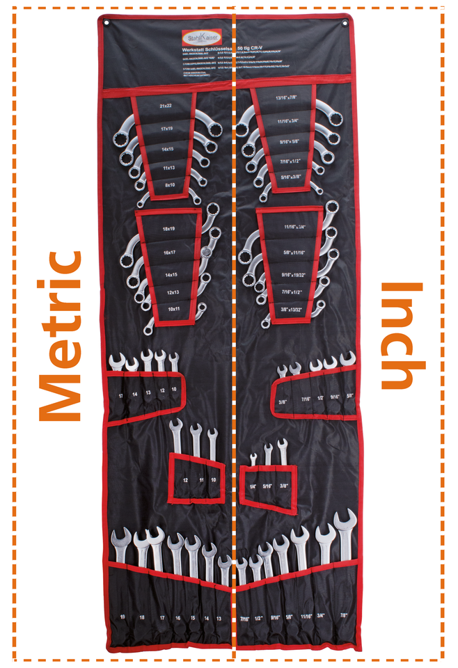 50-PIECE METRIC & INCH SIZE SPANNER ASSORTMENT